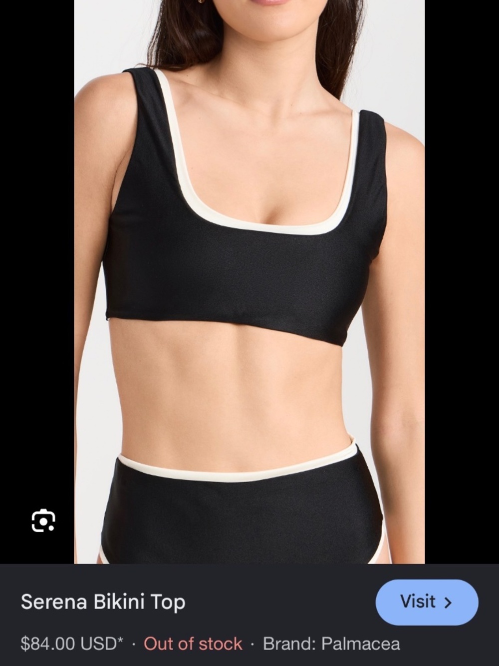 Palmacea black and white bikini set